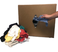 PALLET OF COLORED T-SHIRT RAGS – 50 LBs – 12 BOXES – 600 LB – FREE SHIPPING!!