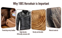 3-Piece 100% Horse Hair Shoe Brush Kit Premium Dauber Applicators Leather Care