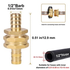 SIGURANTA Garden Hose Repair Connector with Clamps 1/2″ Barb-4 Set, Brass