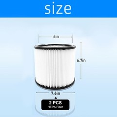 90304 Replacement Filter for Shop Vac 90304, 90350, 7.6 x x 6.7 inches