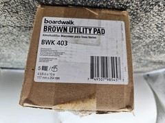 (QTY 10) Boardwalk BWK 403: 4-5/8 inch x 10 inch Brown Heavy Duty Utility Pad