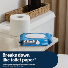 Cottonelle Flushable Wet Wipes Septic Safe Wipes 8 Packs 336 Counts Adult White
