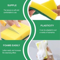 Cleaning Sponge,32 Pack Dual-Sided 3.95”L*2.75”W1.18”Th, Green/Yellow