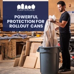 Plasticplace 95-96 Gallon Garbage Can Liners 1.5 Mil Clear Heavy Duty Trash