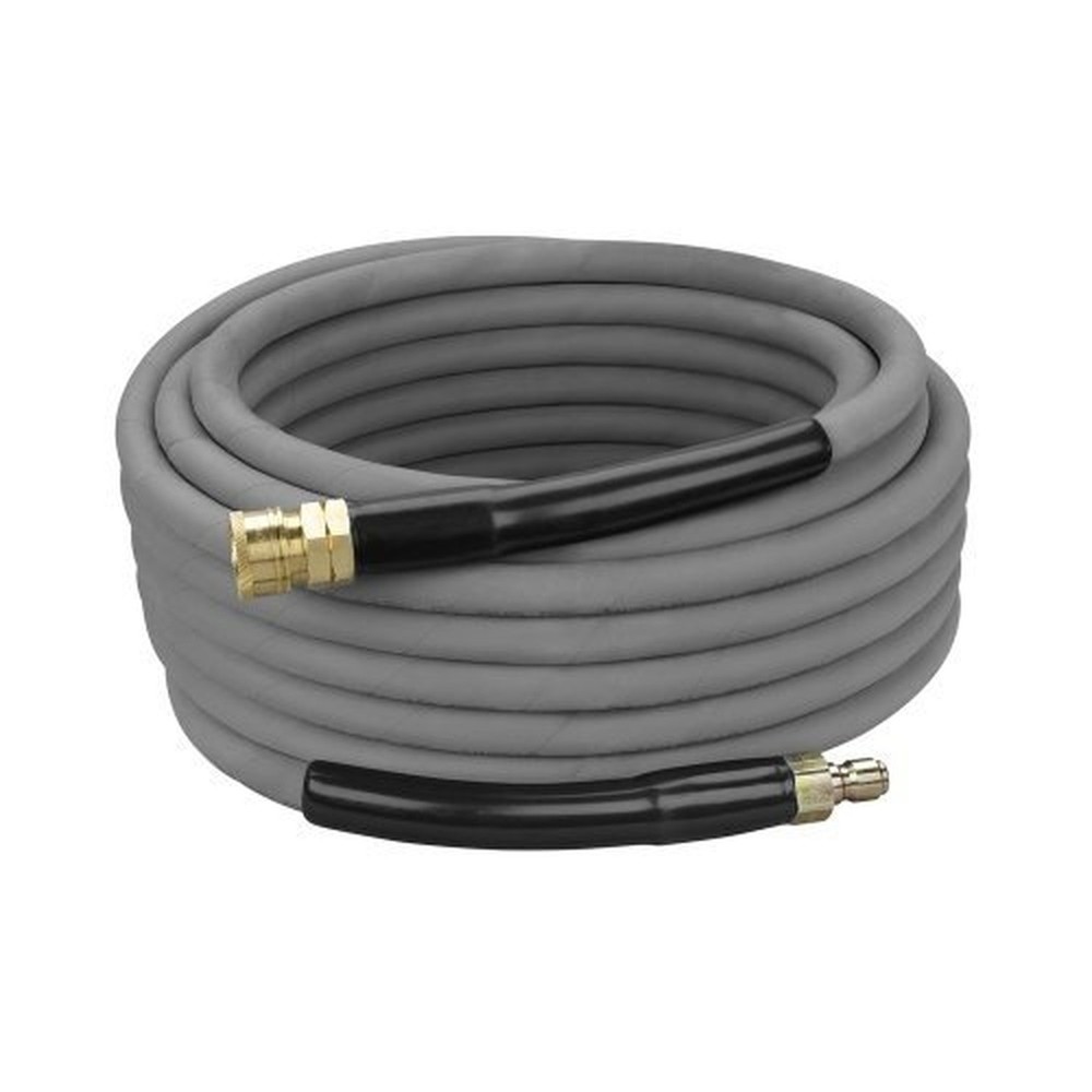 4000psi Pressure Washer Hose 50′ Gray Non Marking Cover with Couplers Installed