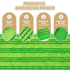 Reusable Mop Pads Compatible with Swiffer Sweeper Mops: 3 Pack, Green