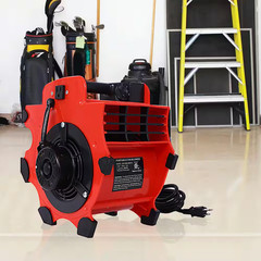 12 In. 3-Speed Heavy-Duty Portable Air Mover Floor Fan and Carpet Dryer in Red w