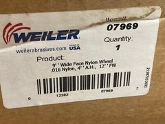 Weiler 07969, 9″ Diameter, 12″ Wide, Nylon Cylinder Brush, .016 Nylon, USA Made