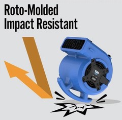 B-Air 1/8 HP Air Mover Carpet Dryer Floor Blower Fan for Home Use in Blue