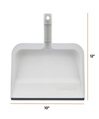 Superio Heavy Duty Clip-On Dustpan with Rubber Lip, 10″ wide Dustpan.