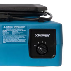 1/3 HP 1050 CFM 3-Speed Low Profile Air Mover, Floor Fan, Carpet Dryer with Buil
