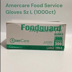 Amer Care Good Guard Disposable P.E. Gloves Large 399-3 10/100 1,000 Gloves
