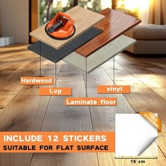 REXBETI Floor Gap Fixer Tool, Plank Repair Kit, 45°Striking Face, Orange
