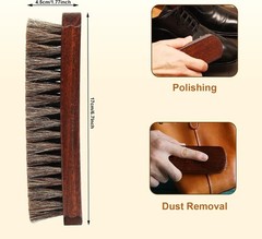 Professional 100% Horsehair Shoe Brush Premium Soft Horsehair Dauber Applicators