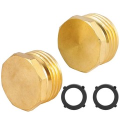 4 PCS 3/4″Garden Hose End Caps,Brass Garden Cap Male 4 Pack, Cap&Plug