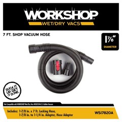 WORKSHOP Wet/Dry Vacs Shop Vacuum Accessories 1.875 inches x 84 inches, Black