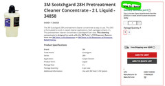 3M™ Scotchgard™ 28H Carpet Pretreatment Cleaner 2 Liter Concentrate 1/Each