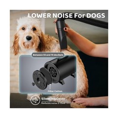 Dog-Hair-Dryer, 5.2HP/ 3800W High Velocity Pet Blow Dryer with Heater for Gro…