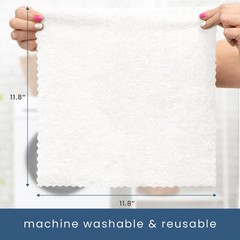 S&T INC. 50 Pack Microfiber Cleaning Cloth with Box, Bulk 50 Pack, White