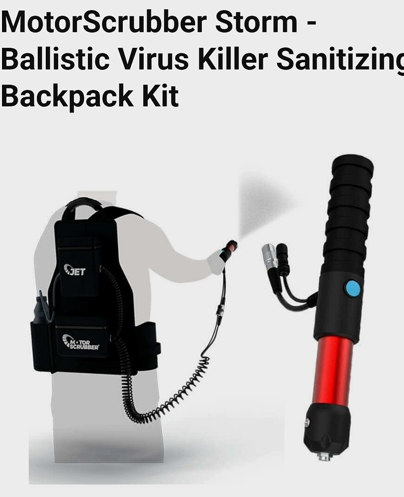 $380 MotorScrubber STORM Cordless Backpack Ballistic Disinfectant Spray Mister