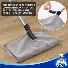MR.SIGA Pet Hair Removal Rubber Broom with Built in 12.6*2.1*62 in, Black
