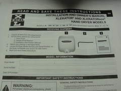 New Open Box Excel Hand Dryer XLERATOR XL-SB-ECO 110V/120V 50/60hz Stainless.