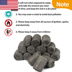 Steel Wool Pads 0000 60PCS – Steel Wool 0000 Roll Glass Wood Fabric Metal Extra