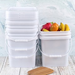 Cand 5 Gal Heavy Duty Plastic Bucket Containers W/ Sealed Lid Food Grade 4-Packs