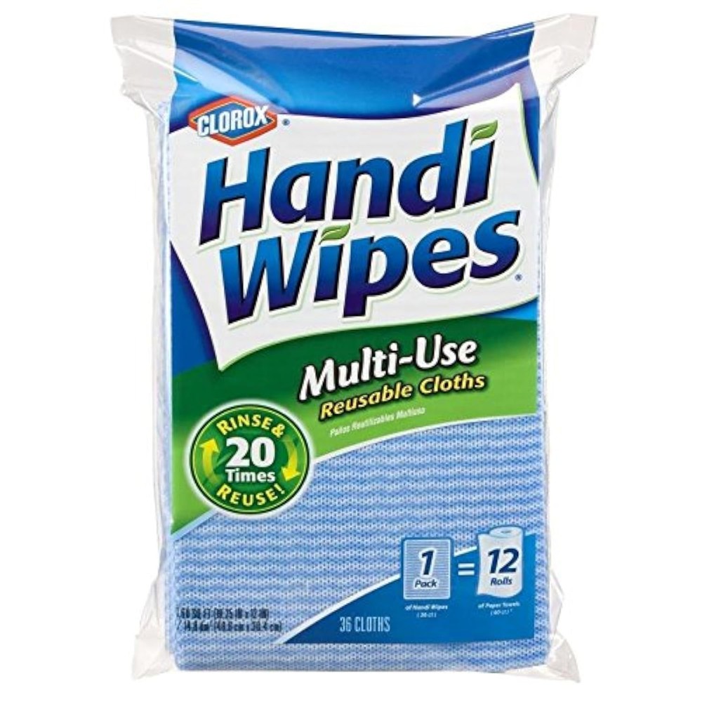 Handi Wipes Clorox Multi-Use Reuseable Cloths, 36 1 Count (Pack of 36), Blue