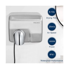 Commercial Hand Dryer Wall Mounted,Stainless Steel Electric Hand Dryer for Ba…