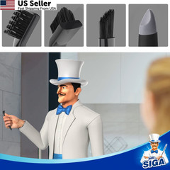 MR.SIGA Grout Cleaner Brush Set, Detail Cleaning 6.2 x 0.7 x 0.8 inch, Black