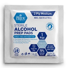 MED PRIDE Sterile Alcohol Prep Pads, Antiseptic, 200 Count (Pack of 1), White