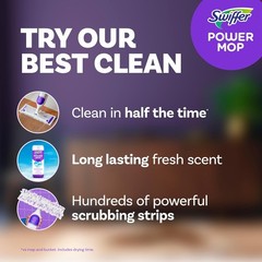 Swiffer PowerMop Multi-Surface Mop Kit for Floor Cleaning, Purple and White