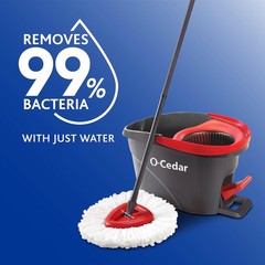 O-Cedar EasyWring Microfiber Spin Cleaning System + 2 Extra Refills, Red/Gray