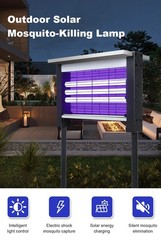 Solar Bug Zapper Outdoor Mosquito Zapper 4500V Rechargeable Waterproof Fly Trap