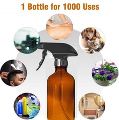 8oz Amber Glass Spray Bottles – 2 Pack Empty Refillable for 8 Ounces