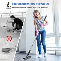 SetSail Grout Cleaner Brush with Long Handle, V-Shaped Floor Scrub Black Grey