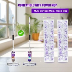 30 Pack Power Mop Pads Compatible with Swiffer 30 Count, Purple