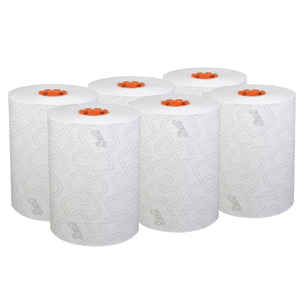Scott 47035 8″ x 580′ 1-Ply Slimroll Towels – Orange Core/White (6/CT) New