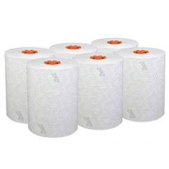 Scott 47035 8″ x 580′ 1-Ply Slimroll Towels – Orange Core/White (6/CT) New