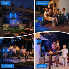 Solar Bug Zapper Outdoor, Waterproof Mosquito Type-C & Black
