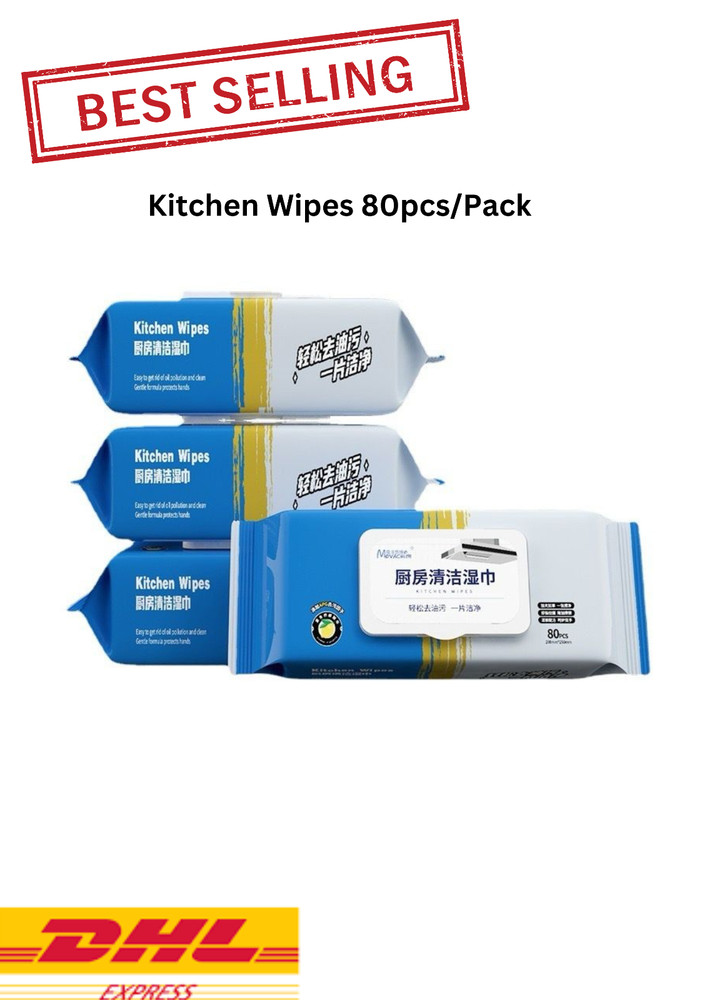 Tissue Kitchen Cleaning Wipes Strong Kitchen Big Pack ( 5 packs X 80pcs)