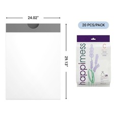 Happimess 13.2 Gallon 50L Drawstring Trash Bags Lavender Scent White Heavy Duty