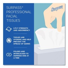 Surpass 21320 2-Ply Pop-Up Box Facial Tissue (110/Bx, 36 Bx/Ct) New