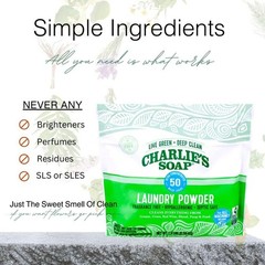 Charlie’s Soap Laundry Powder (50 Loads, 1 20.8 Ounce (Pack of 1), No Color