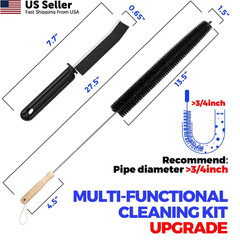 Holikme 3 Pcs Dryer Vent Cleaner Kit, 304 Stainless Standard 2Pack, Black