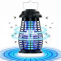 Cordless Bug Zapper Outdoor, 4200V Electric Mosquito Zapper, Fly Trap, Black