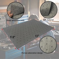 Oil Absorbent Pads 13″x9.8″ Universal – Absorbs Oil, Grease, Coolant – Garage