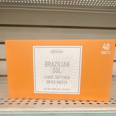 Homebright Brazilian Sol Fabric Softener Dryer Sheets 40 Count 6.4×9 in