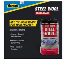 Assorted Steel Wool Pads 12 Pack Fine Medium Coarse